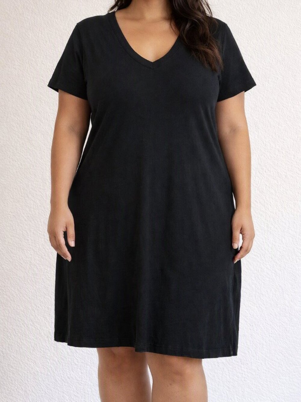Universal Thread Black V-neck T-shirt Dress